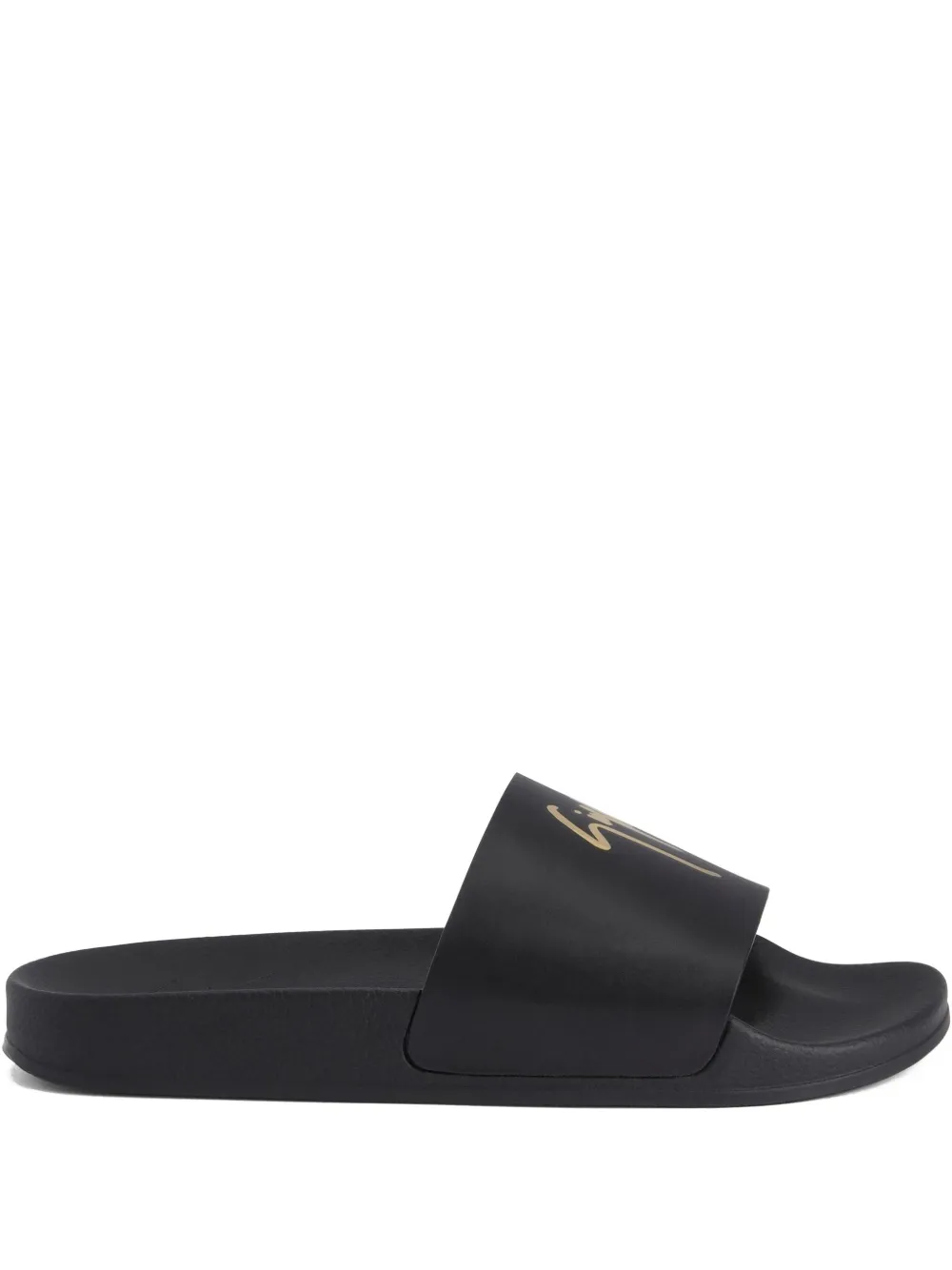 

Кожаные шлепанцы с логотипом Brett Giuseppe Zanotti, черный