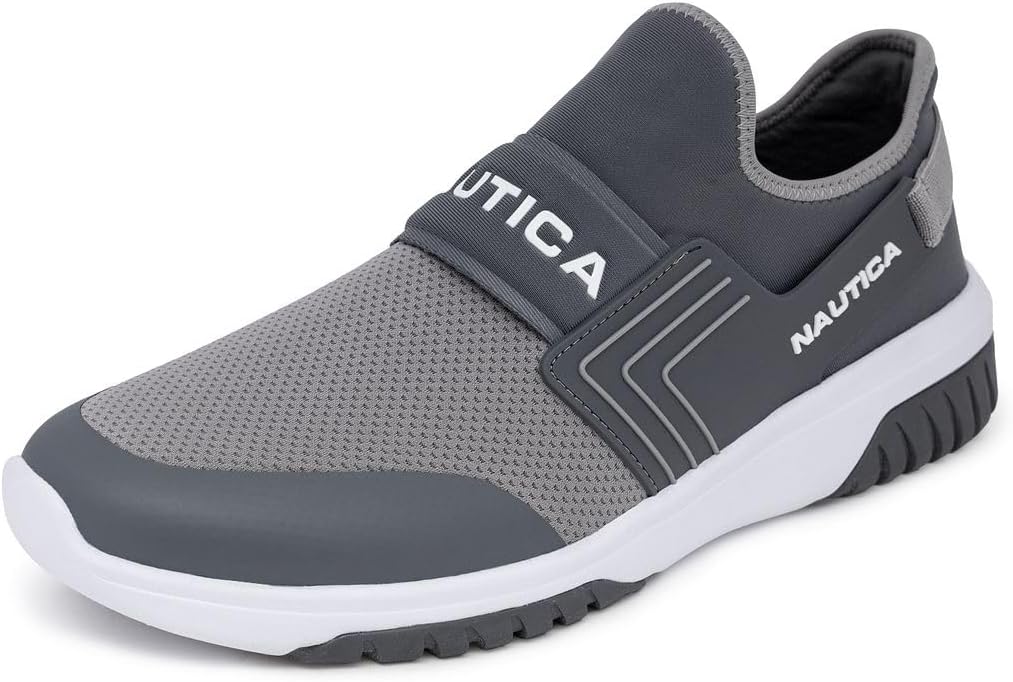 

Мужские слипоны Nautica - повседневная модная обувь для прогулок, средняя и широкая полнота, серый