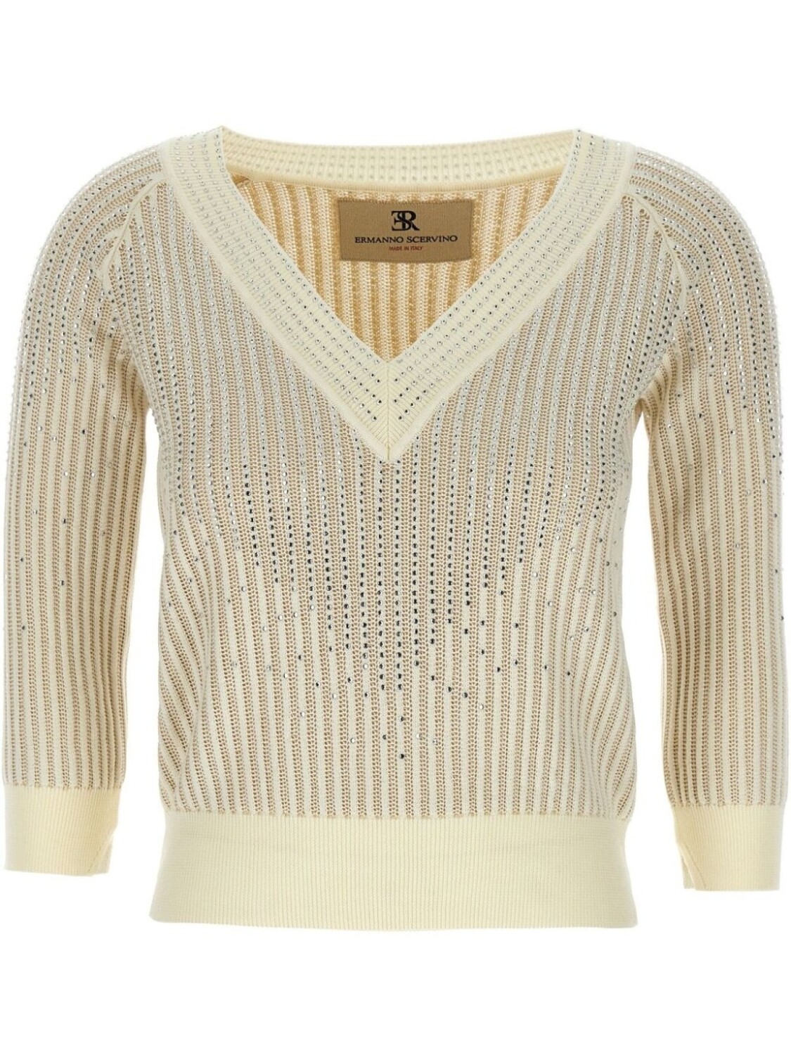 

Ermanno Scervino джемпер со стразами, белый