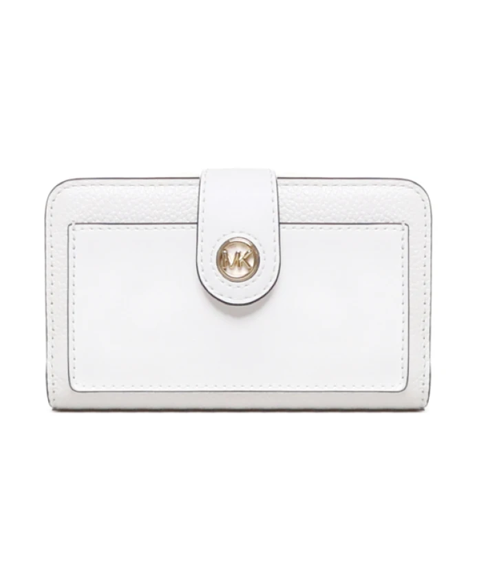 

Белый кожаный кошелек с застежкой-кнопкой Michael Kors, белый