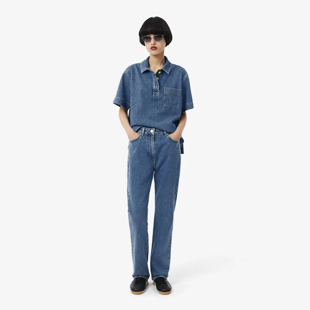 Джинсы женские Lacoste прямые, синие