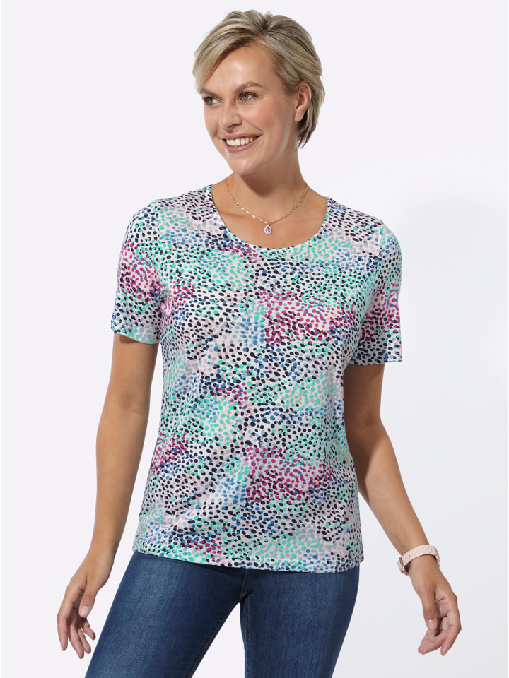 

Рубашка с круглым вырезом, с принтом цвета фуксии и синего цвета WITT WEIDEN