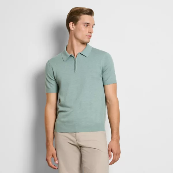 

Мужской свитер-поло на молнии с эффектом терморегуляции Van Heusen, цвет aqua gray hthr