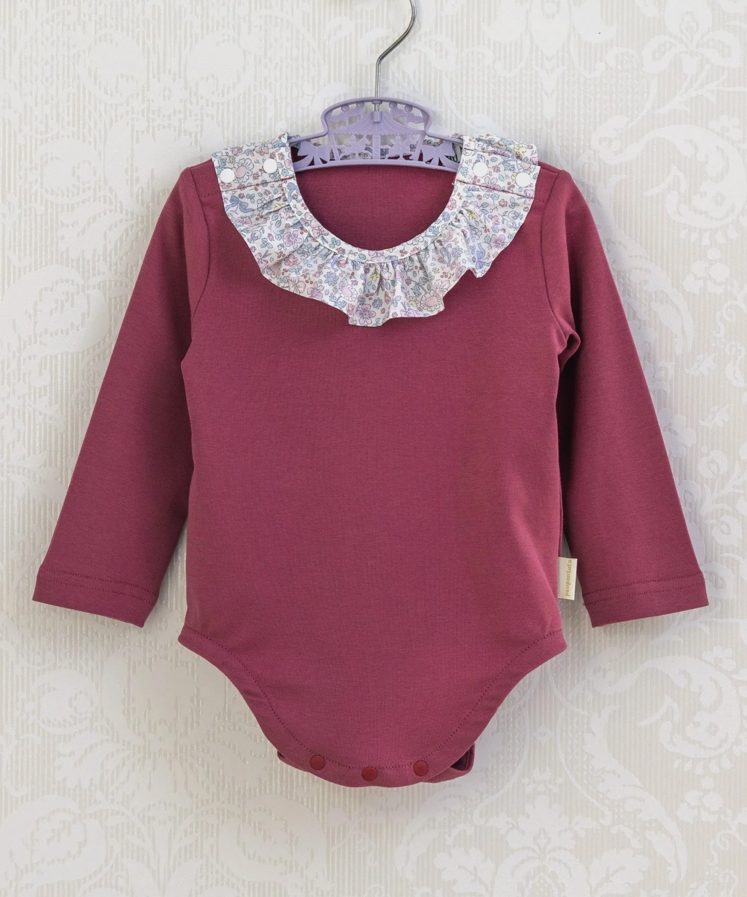 Комбинезон с оборками (длинные рукава) Panpantutu, Petit Fleur Rosé