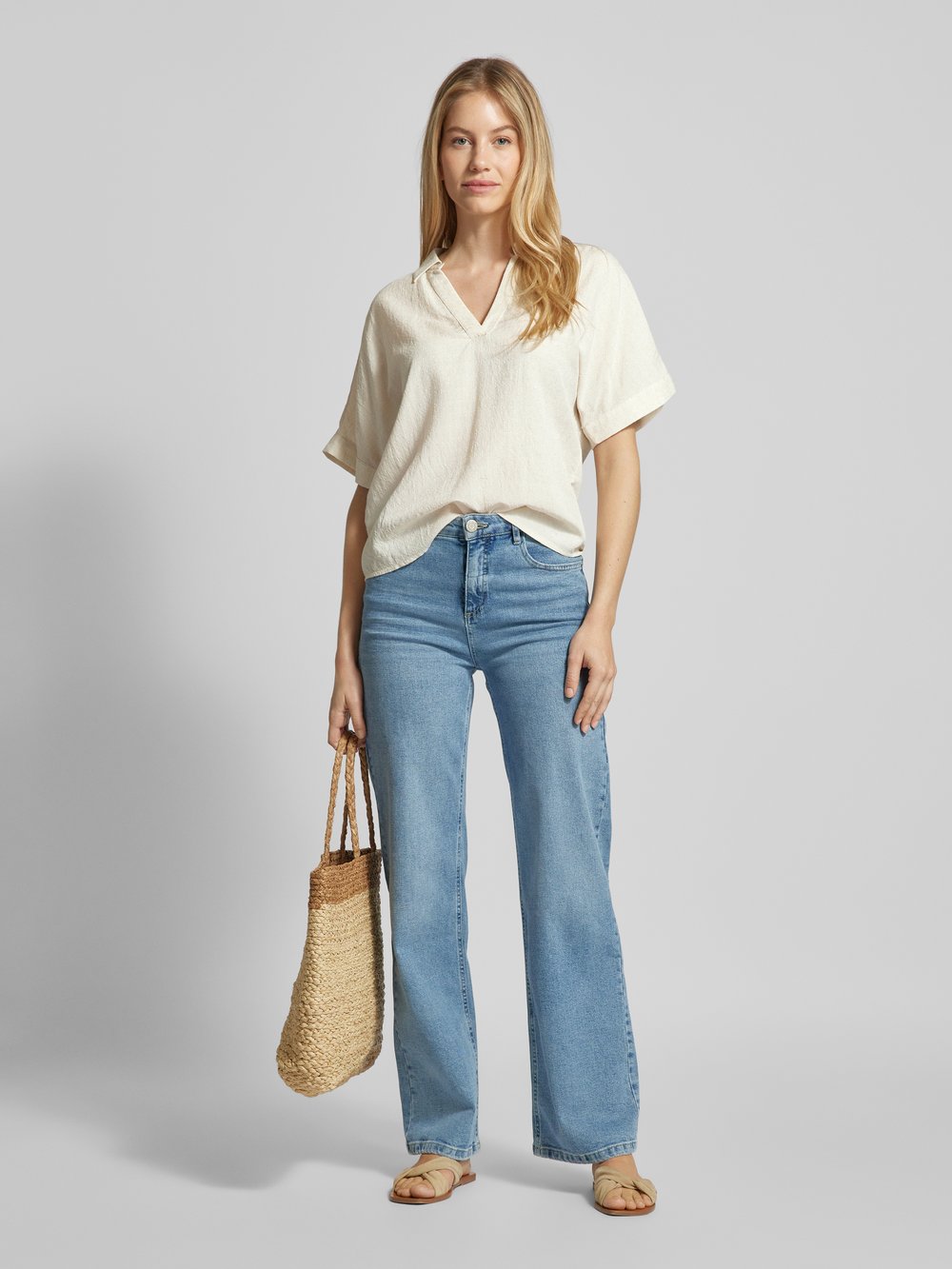 

Блузка-рубашка с отложным воротником модель «МИШЕЛЬ» Vero Moda, бежевый