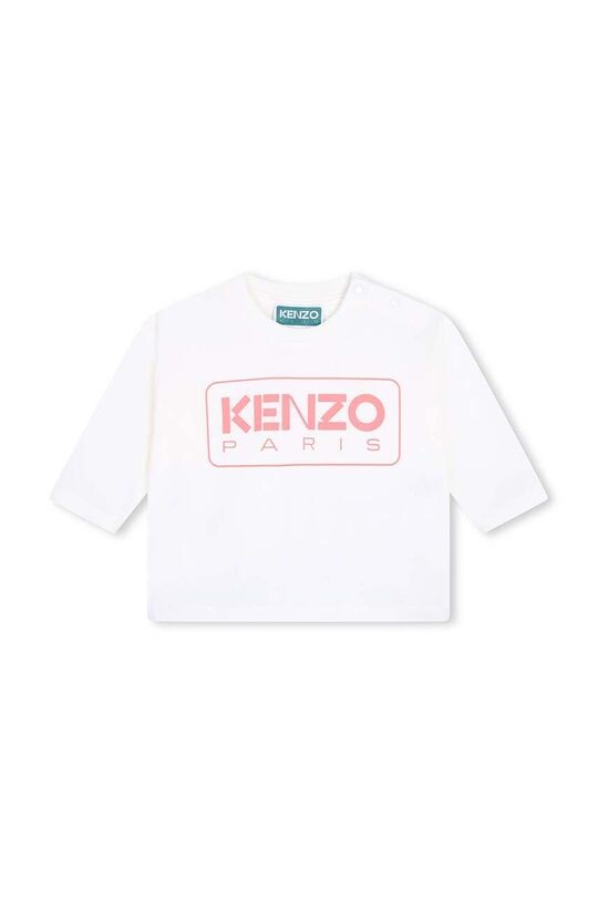 

Детская хлопковая рубашка с длинным рукавом Kenzo, бежевый