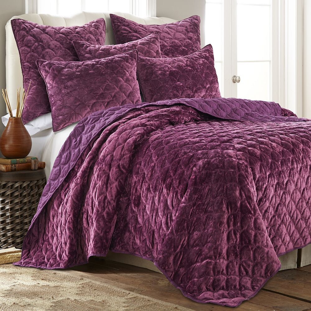 

Levtex Home BH Ellora Сливовое бархатное одеяло или накидка, цвет Plum