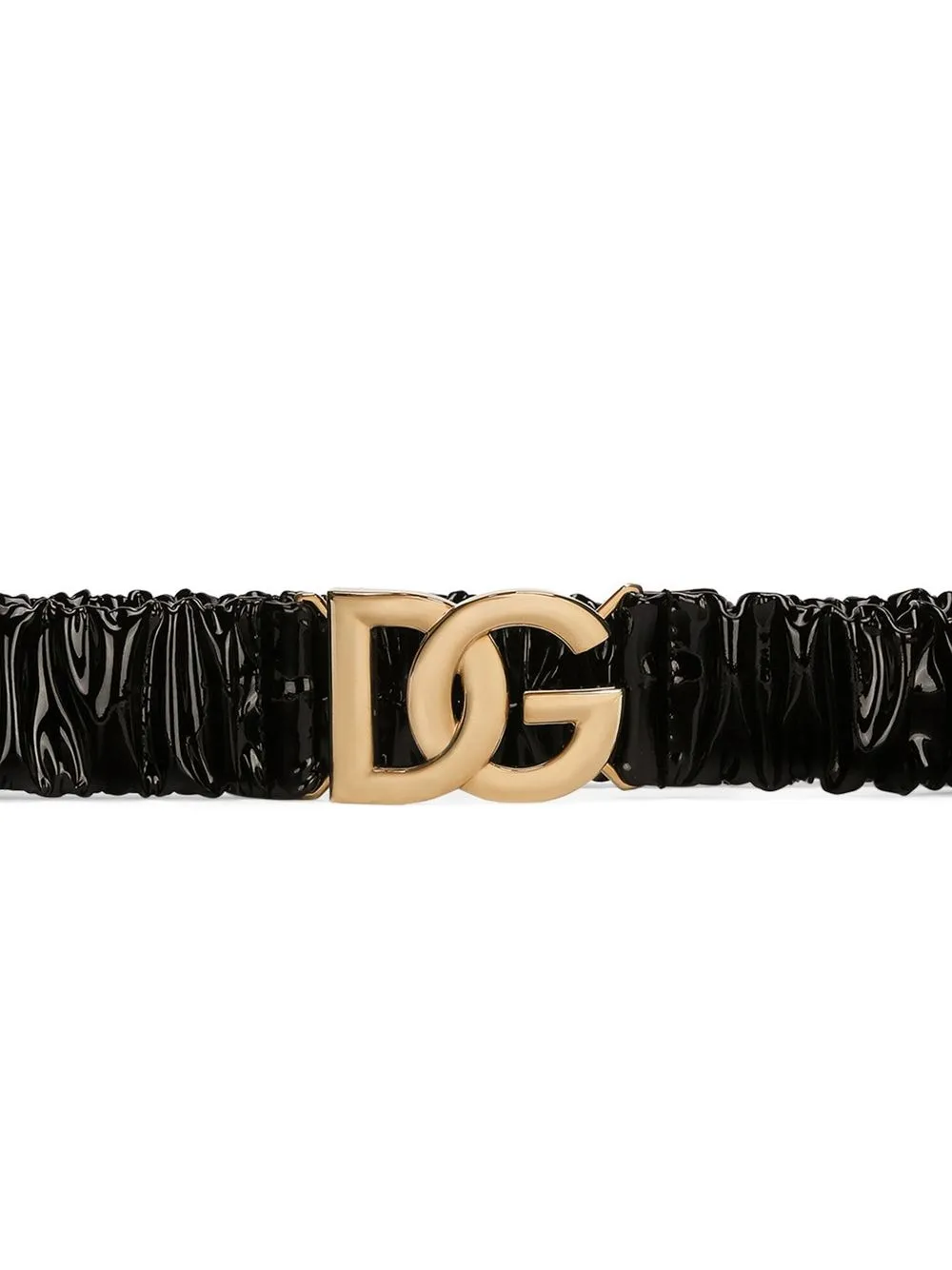 Лакированный ремень с логотипом DG DOLCE & GABBANA, черный — фото 2