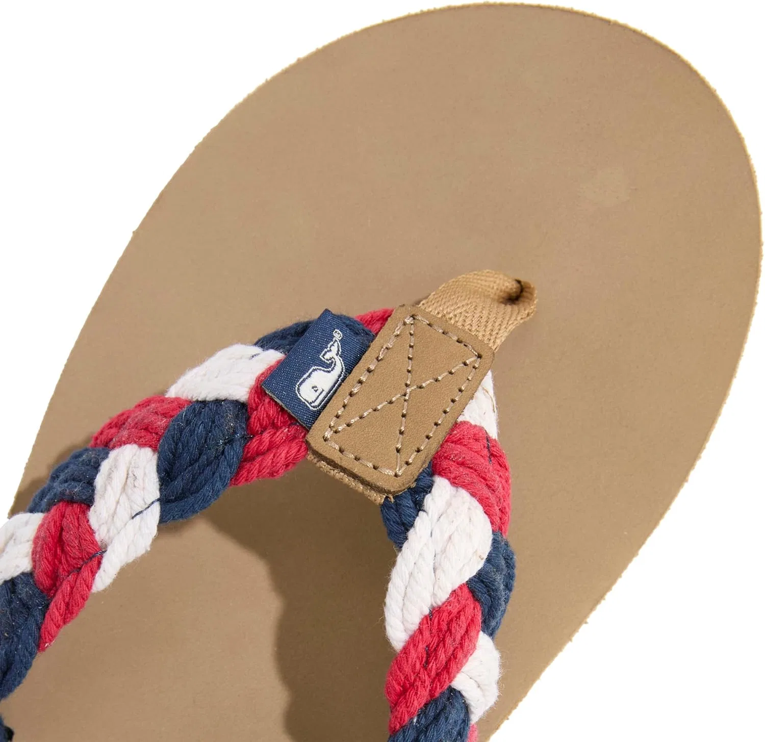 Мужские шлепанцы Vineyard Vines из плетеной веревки и кожи с цветовыми блоками, Multicoloured Sea Waves Ocean Tides — фото 2