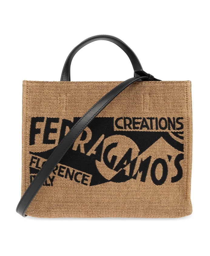

Сумка Шоппер Signs Salvatore Ferragamo, бежевый