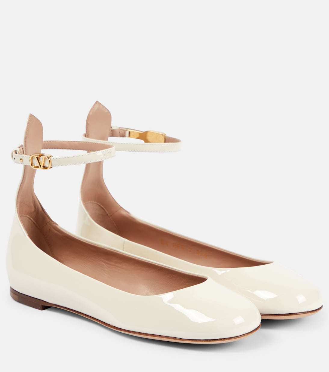 Балетки из лакированной кожи Tan-Go Valentino Garavani, Light Ivory