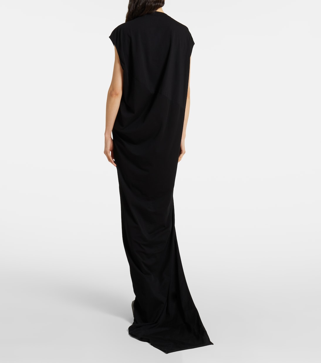 Длинное платье из хлопка Edfu Rick Owens, черный — фото 3