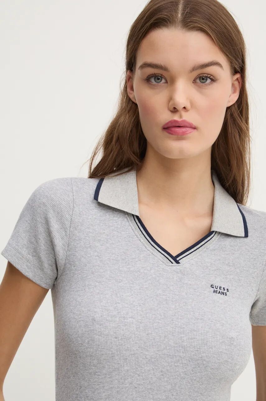 

Джинсовая рубашка-поло Guess Guess Jeans, серый
