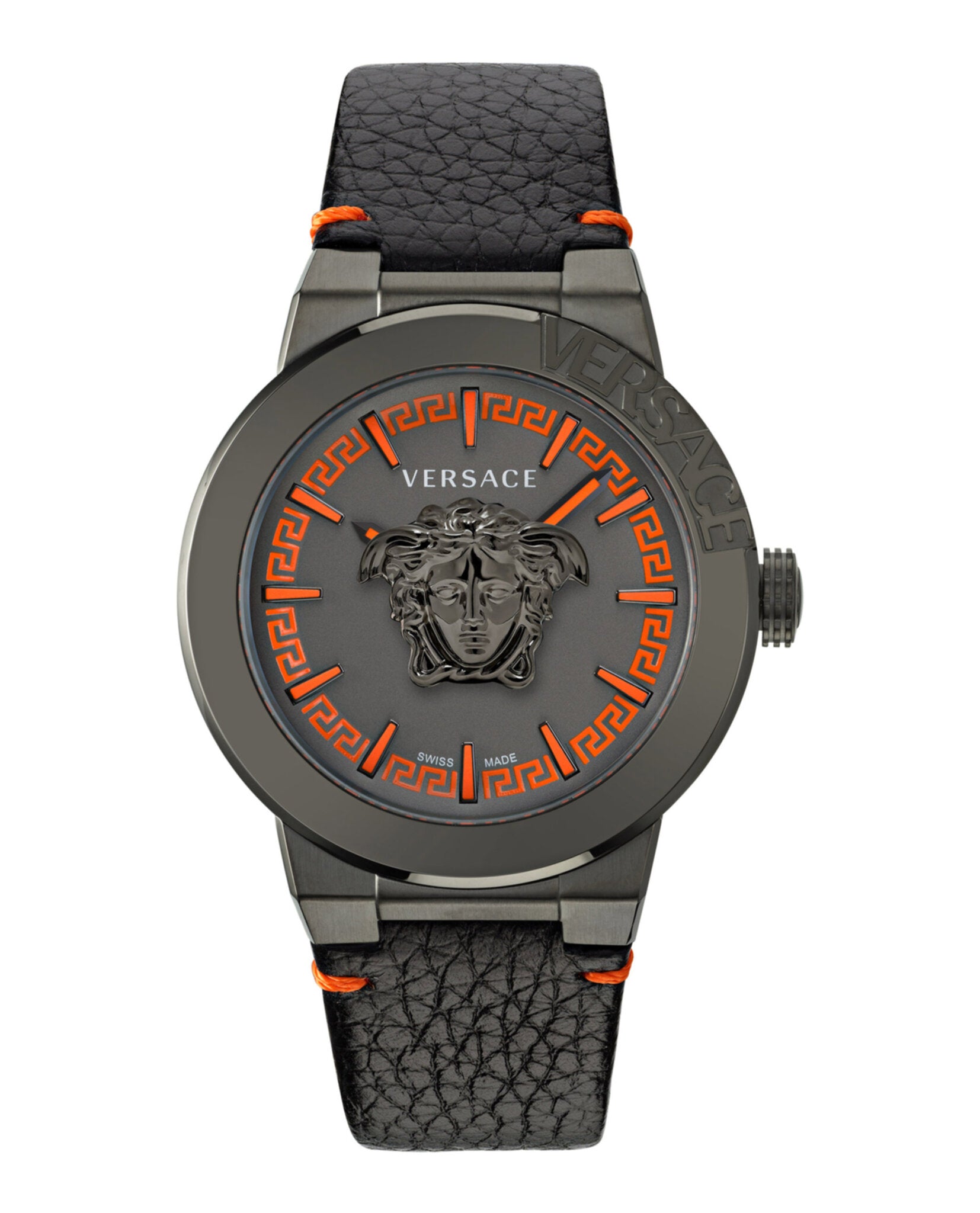 

Часы Medusa Infinite из кожи Versace, цвет black/gun/black