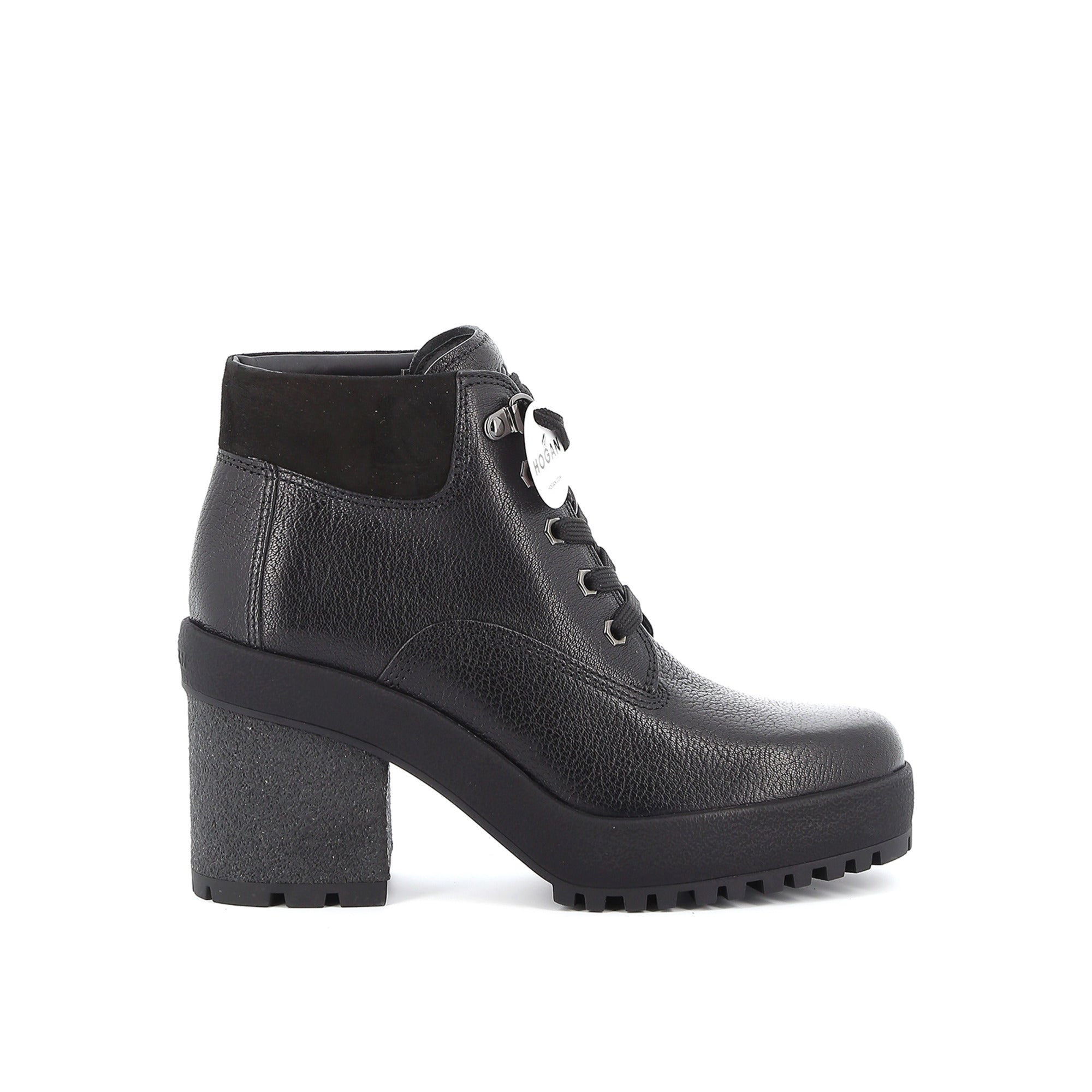 Hogan H475 Ботинки из зерненой кожи, черный
