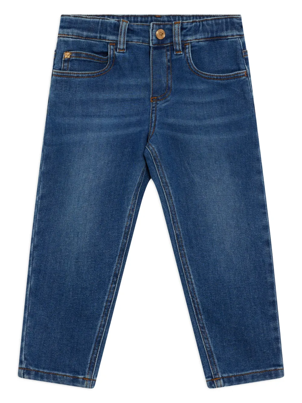 

Джинсы с эффектом потертости Versace Kids, синий