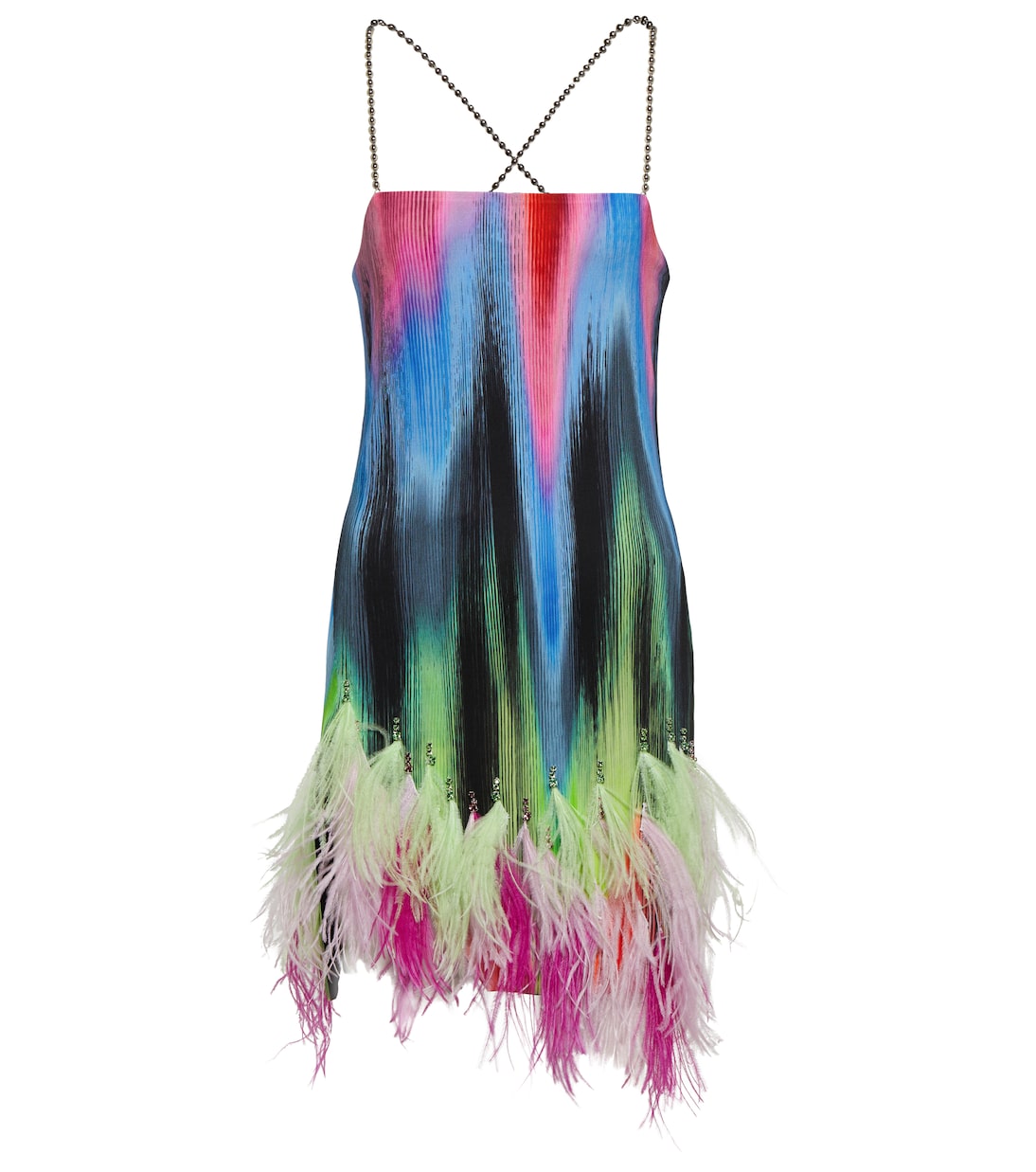 

Мини-платье Fujiko с отделкой из перьев The Attico, разноцветный