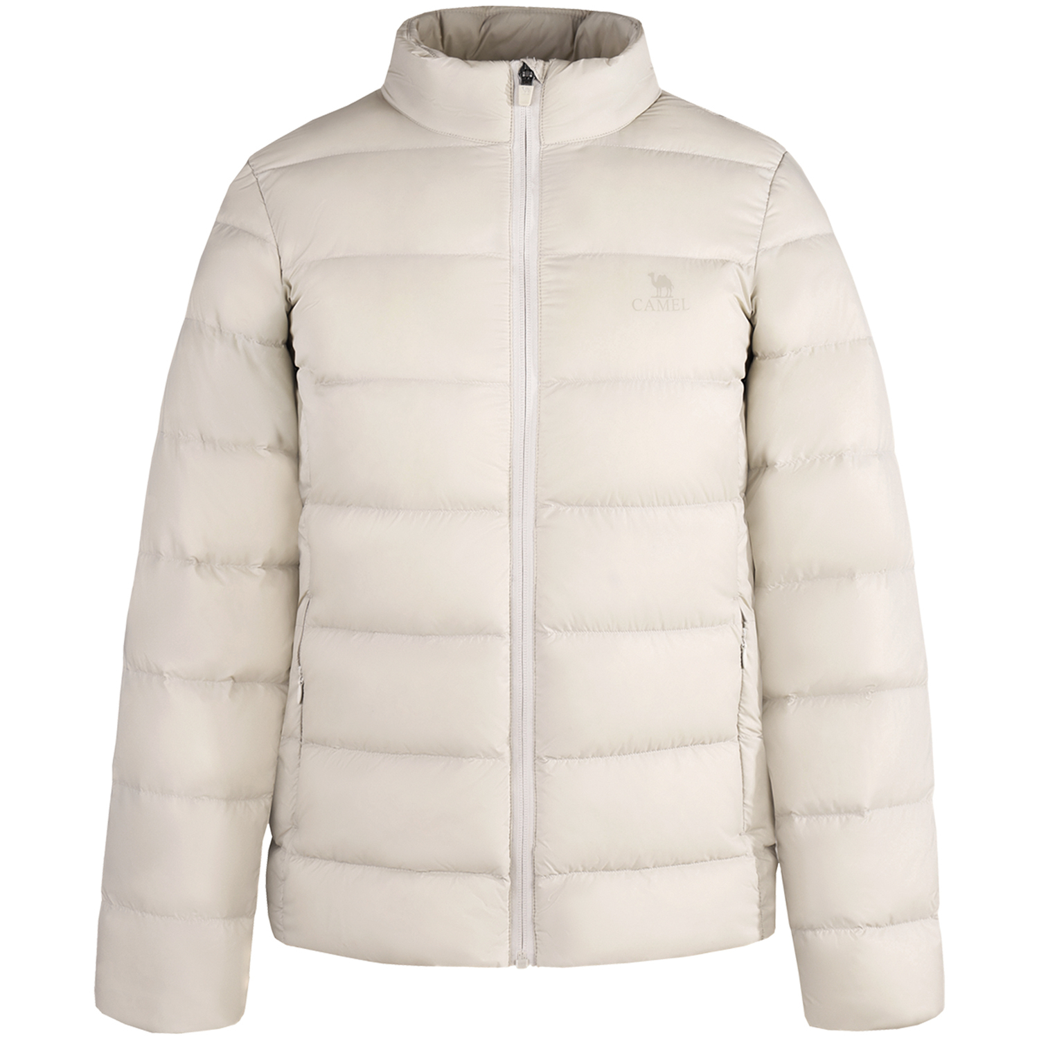 

Пуховая куртка женская, с воротником-стойкой, средней жесткости, другие Camel, oyster серый