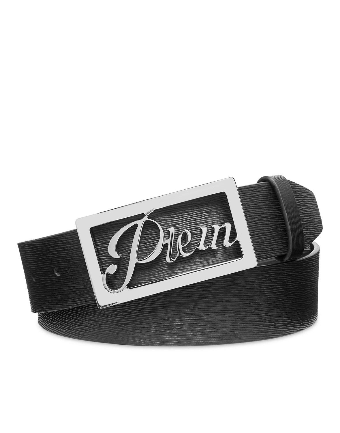 Ремень из сафьяновой кожи Philipp Plein, цвет Black/Nickel