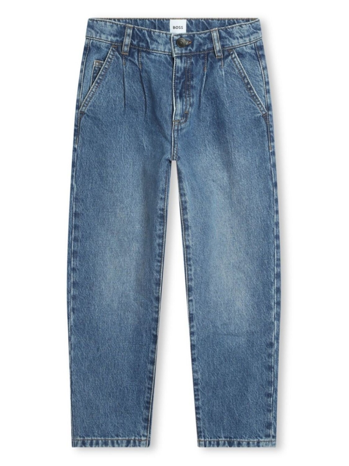 

BOSS Kidswear зауженные джинсы средней посадки, синий