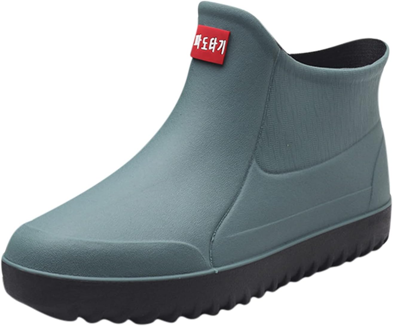 

Мужские резиновые ботинки водонепроницаемые садовые ботинки Нескользящие ботильоны на платформе Легкие резиновые короткие резиновые ботинки До середины икры для работы на улице Generic, зеленый