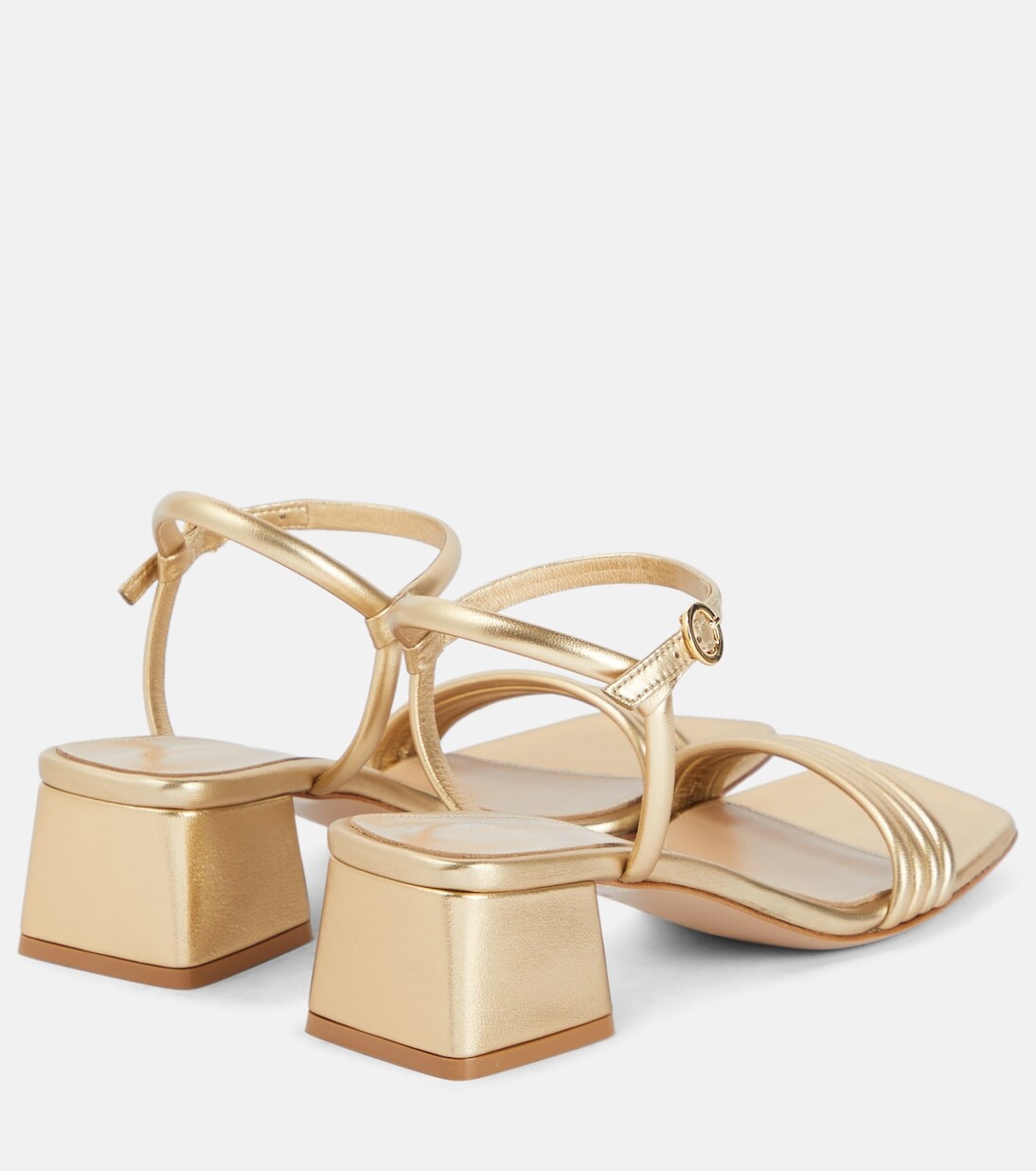 Босоножки lena из кожи Gianvito Rossi, золото — фото 3