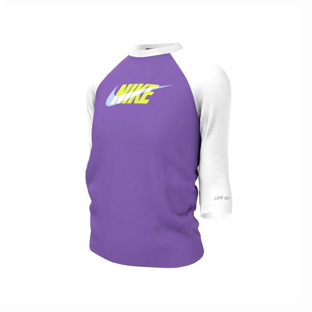 Детский рашгард с коротким рукавом Color Block от Nike Swim