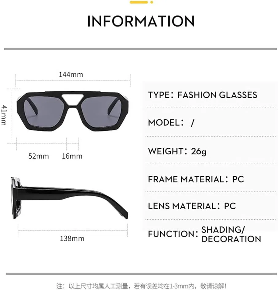 

Винтажные солнцезащитные очки для женщин и мужчин, толстая оправа, двойная перемычка, модные многоугольные очки для женщин, защита от УФ-излучения UV400 HVTVTLA, C4