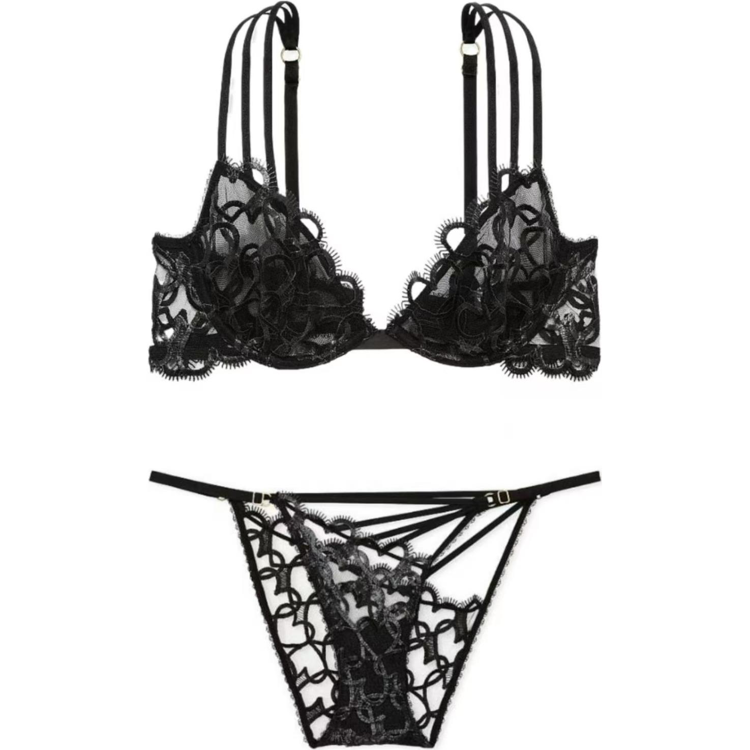 

Комплект нижнего белья женский черный Victoria's Secret, Комплект (Черный)
