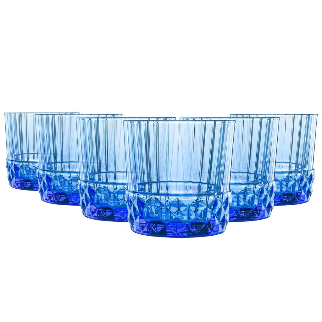 

Бокалы для воды Bormioli Rocco America 20s — винтажные стаканы для коктейлей виски в стиле ар-деко — 300 мл — синий сапфир — упаковка из 6 шт