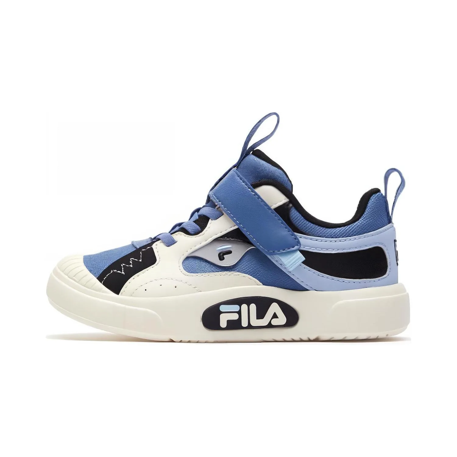 FILA KIDS Детские скейтерские кроссовки Custard Comfortable Slip Resistant Cushioning Low top White Blue — фото 3