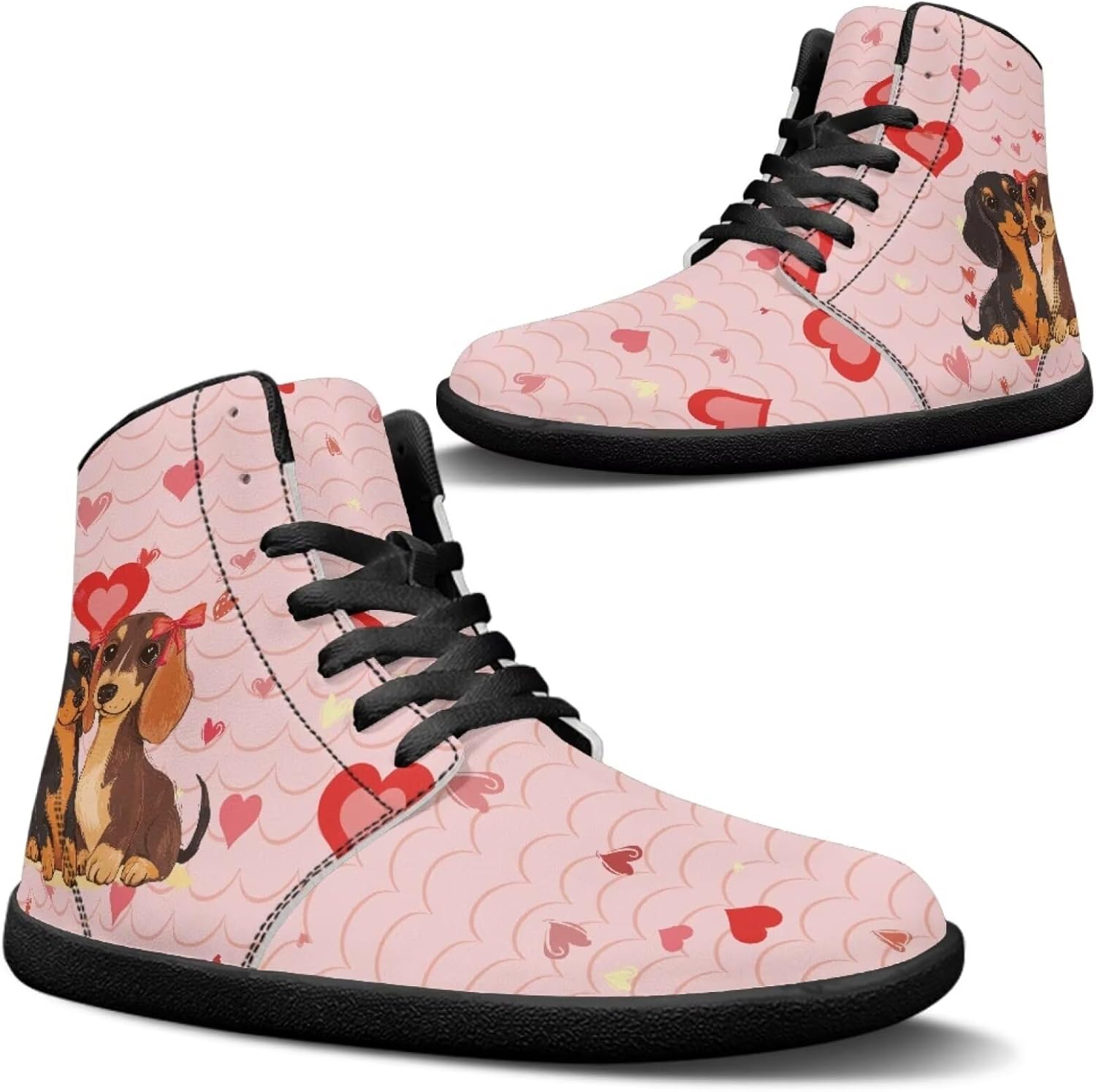 

Мужские ботинки Jeiento с широкой носочной частью, минималистичные босоножки, обувь из ПУ-кожи для ходьбы, кроссовки на шнуровке, мягкие нескользящие кроссовки для бега по дорогам, модные кроссовки, Love Heart Dog