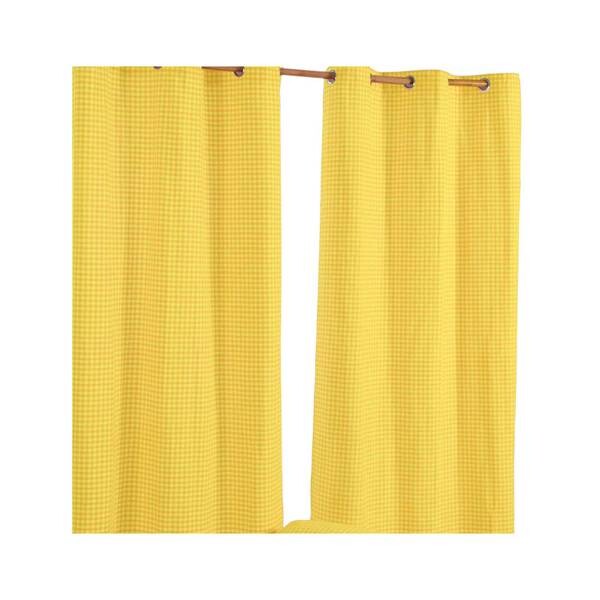 

Штора Homescapesn mit Ösen Gingham im 2 шт, 137x228x228 см цвет gelb/weiß
