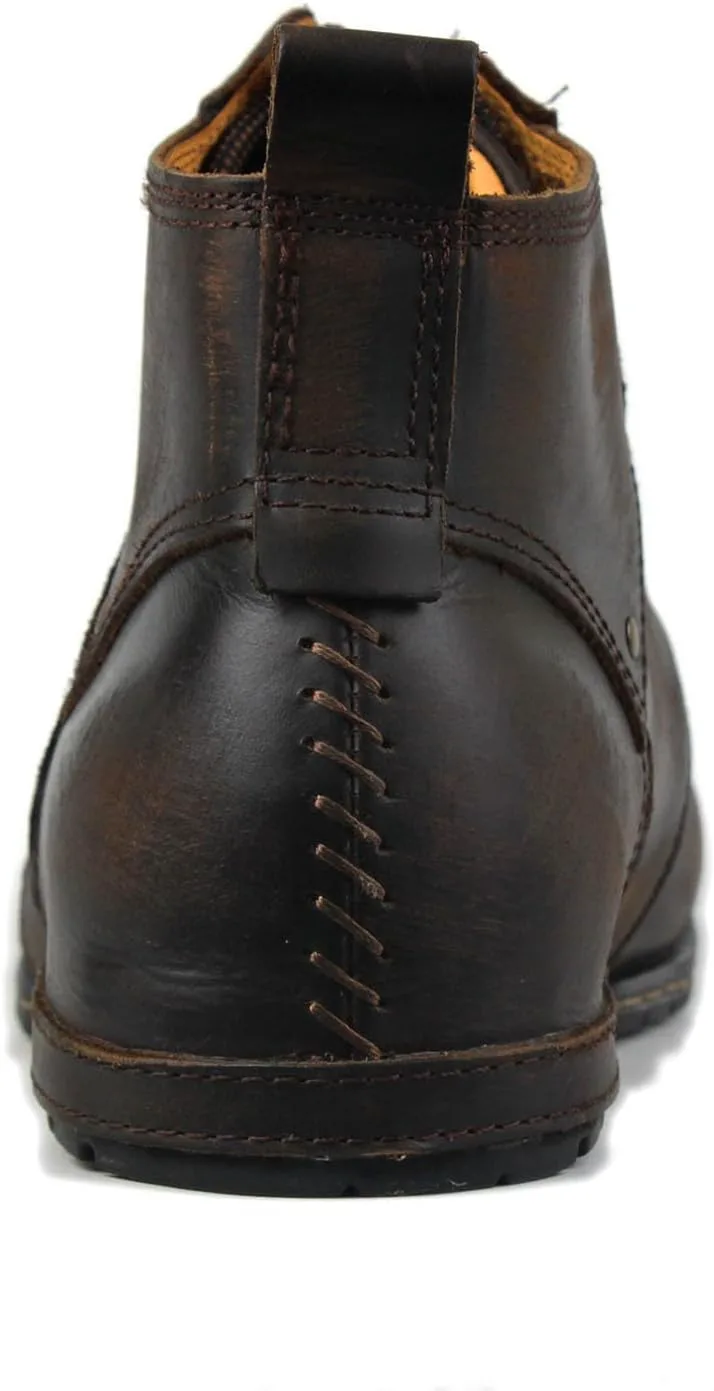 

Мужские винтажные коричневые ботинки чукка на шнуровке, мотоциклетные, повседневные кожаные классические ботинки до щиколотки для мужчин, мода CD-6015-2-Винтажный коричневый COWSDELLA, темно-коричневый