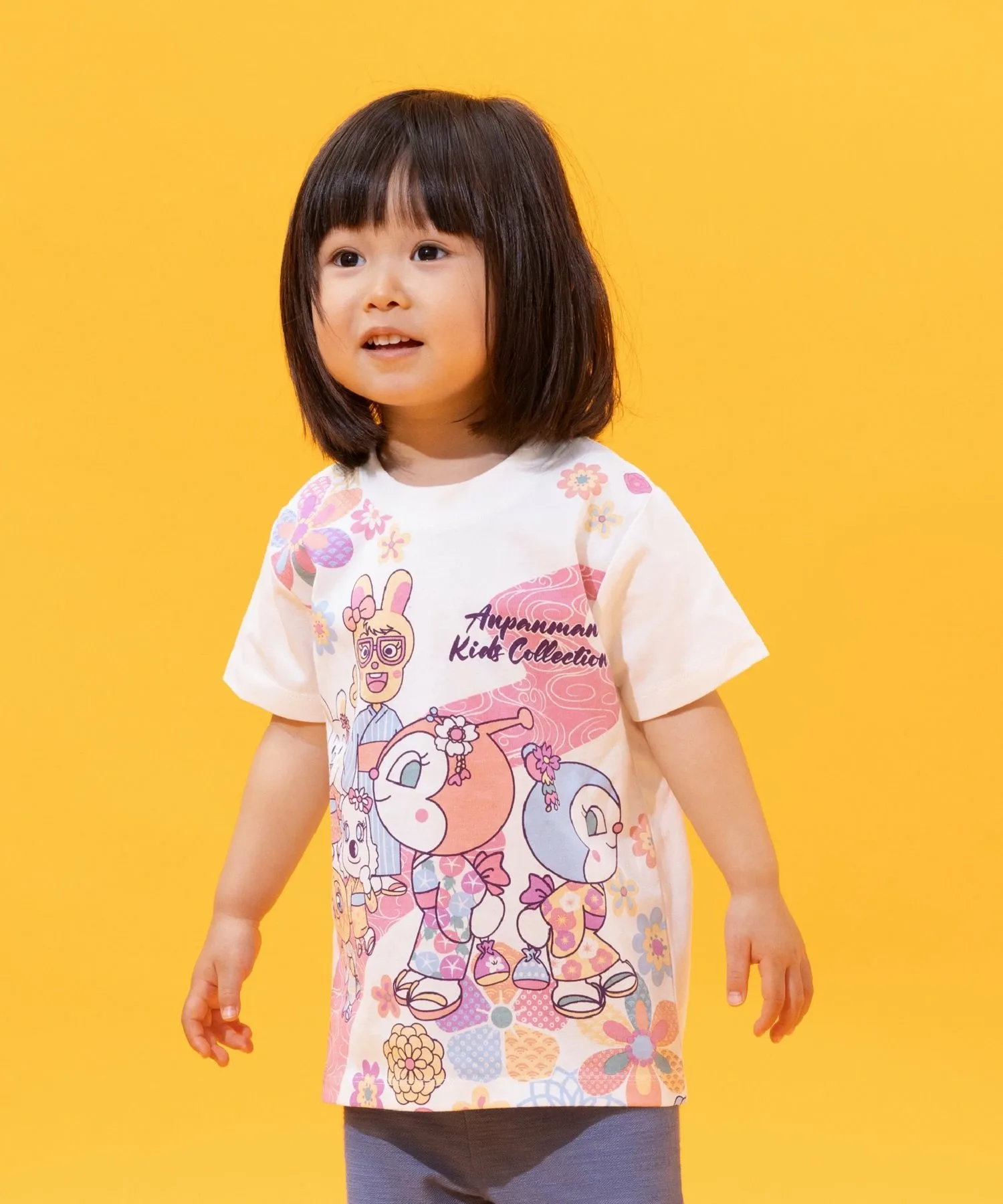 Футболка-юката с японским узором APKC/(K) для всех Anpanman Kids Collection, Off-white