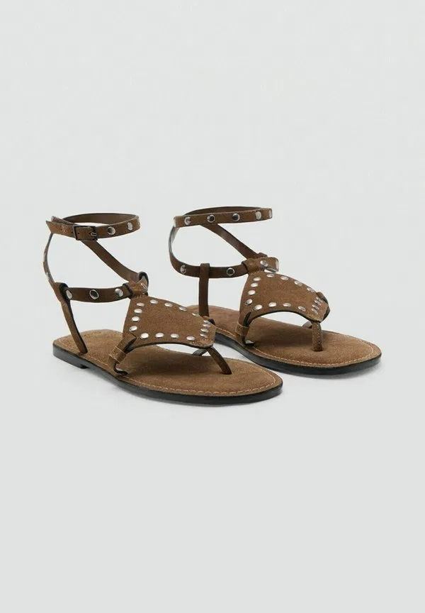 Подростковые сандалии с т-образным ремешком Mango Kids, Brown — фото 2