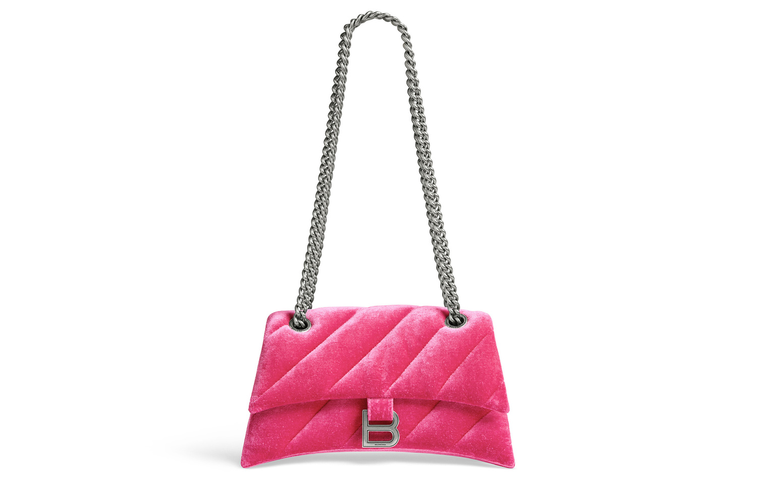 Balenciaga Нейлоновая кроссбоди сумка, маленькая женская сумка через плечо ярко-розовая — фото 2
