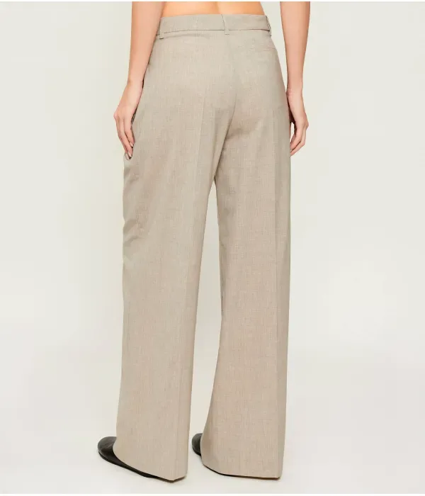 Шерстяные брюки Tiana4 regular fit Boss, бежевый — фото 3