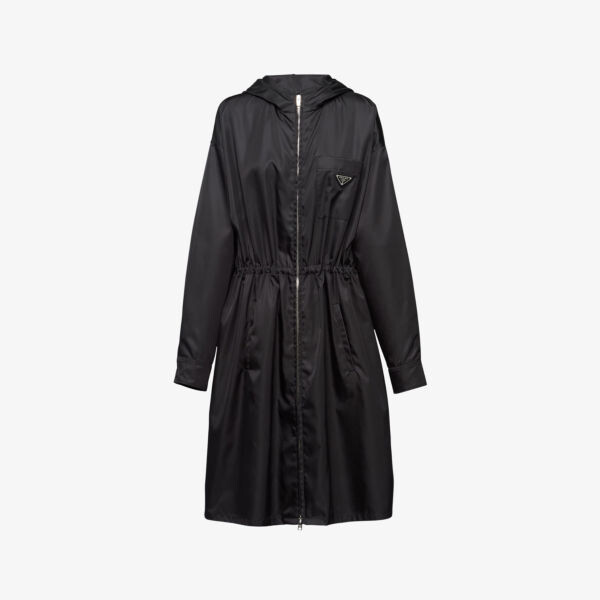 

Плащ свободного кроя из переработанного нейлона с логотипом Re-Nylon Prada, черный