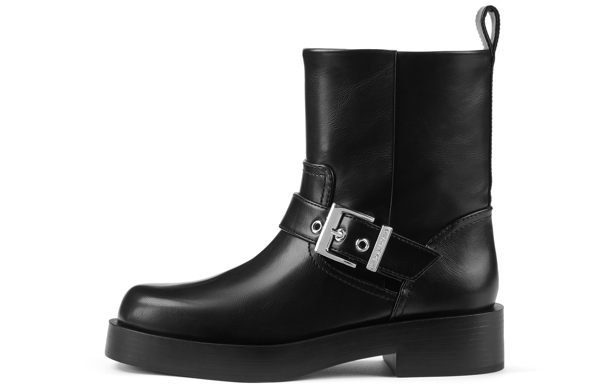 CHARLES&KEITH Маленькие черные женские полусапожки CK на каблуке 4 см, цвет Black
