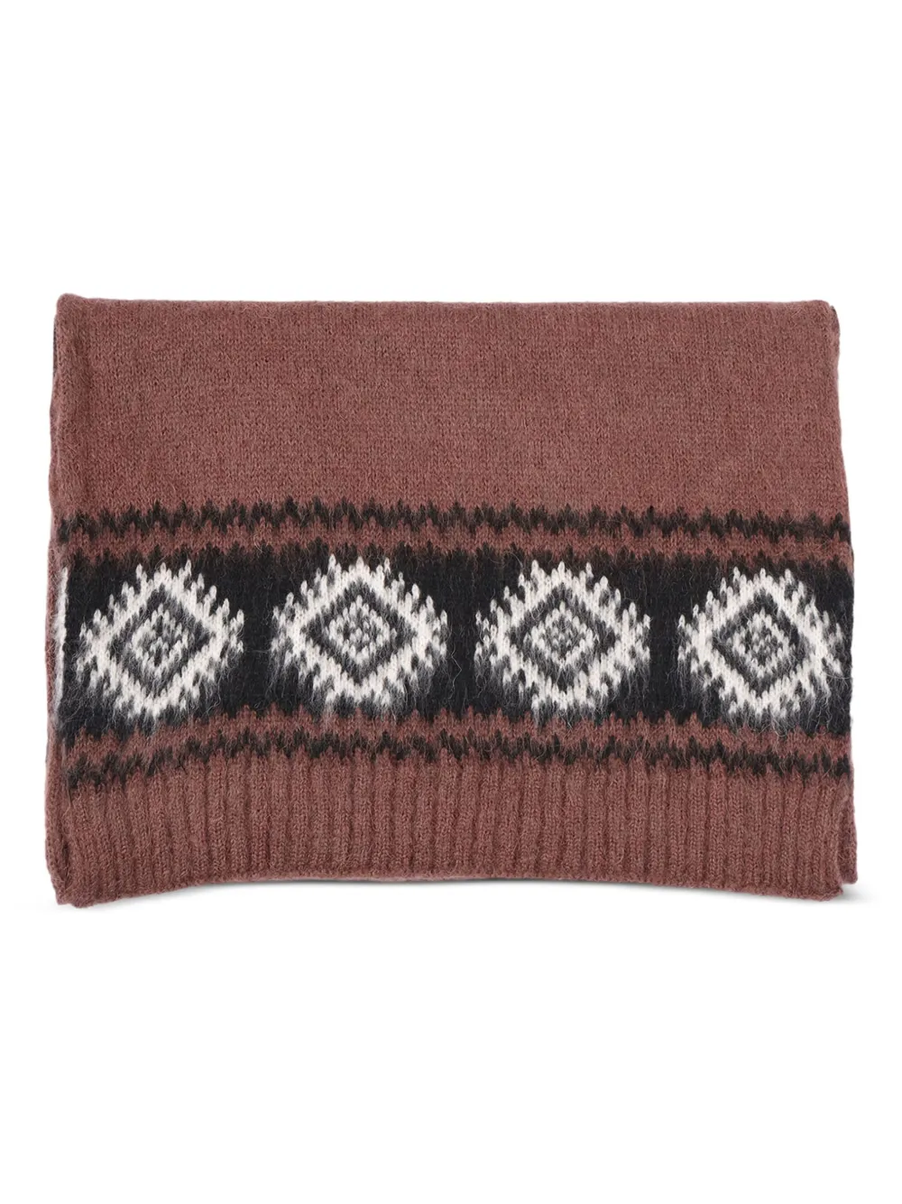 

Шарф с геометричным узором Ermanno Firenze, коричневый