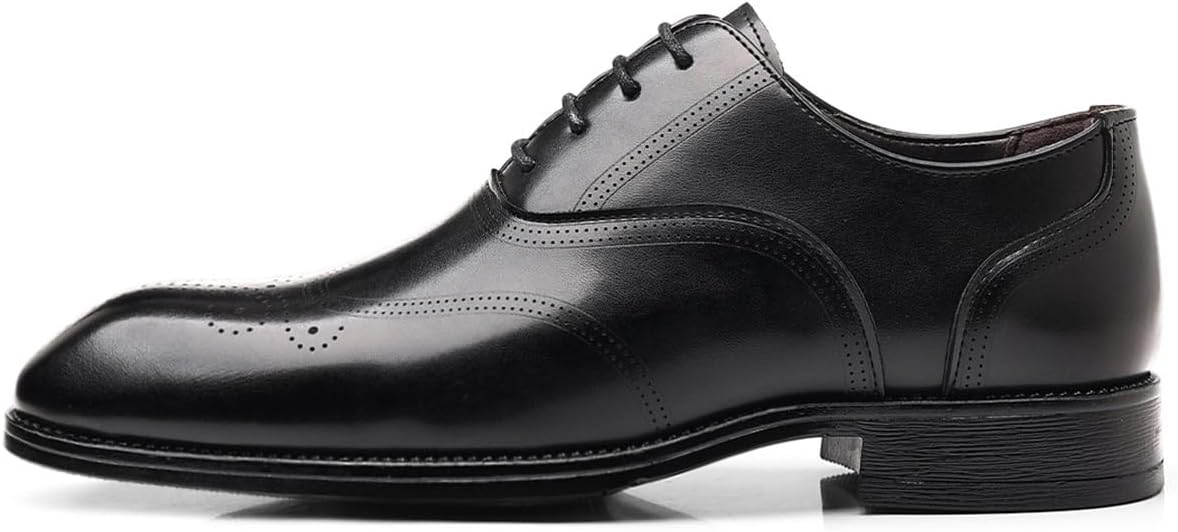 

Мужские удобные классические туфли KYOESCAI, стильные оксфорды с квадратным носком на шнуровке, дерби с декоративной перфорацией для бизнеса, черный
