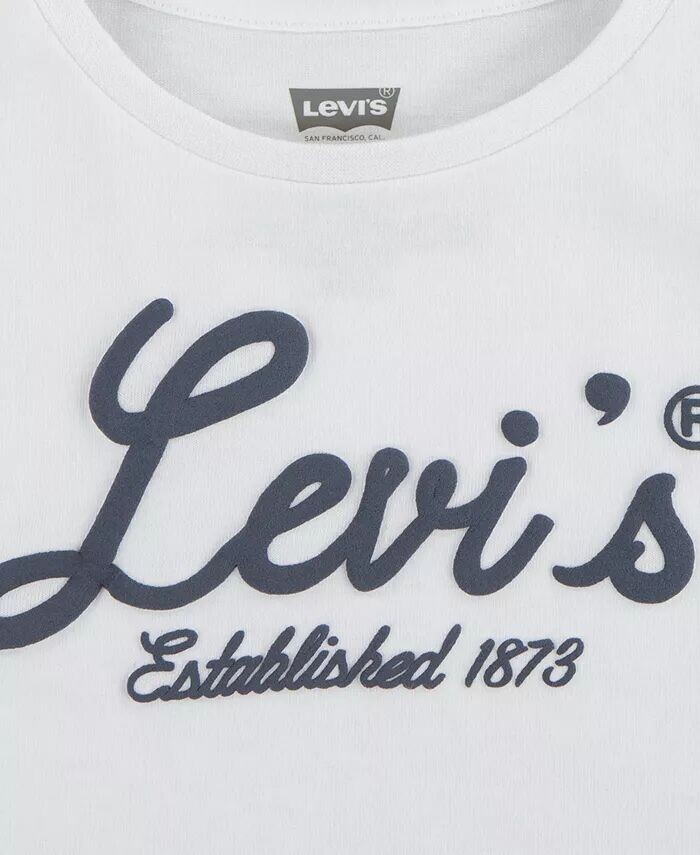 Футболка с графическим логотипом Little Girls Levi'S, белый — фото 3