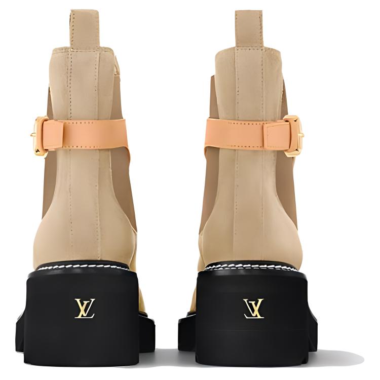 Ботильоны Chelsea Beaubourg на каблуке 4 см женские коричневые черные LOUIS VUITTON — фото 3