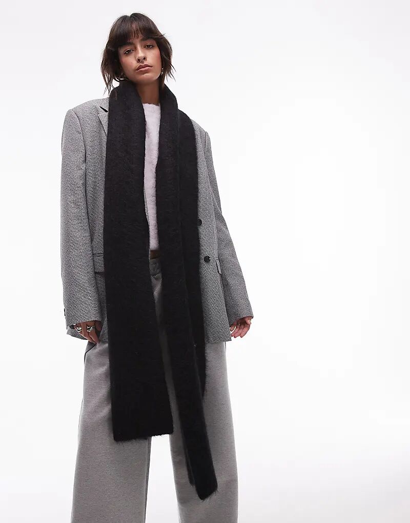 

Шарф Spencer Premium из смеси альпаки черного цвета Topshop
