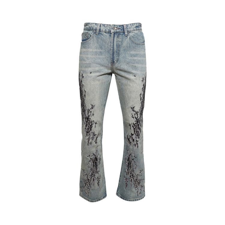 

Джинсы Who Decides War Scratched Denim Jeans, Blue