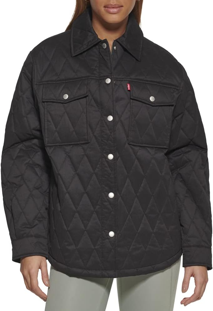 

Levi's Женская стеганая куртка-рубашка с бриллиантовым узором, Black