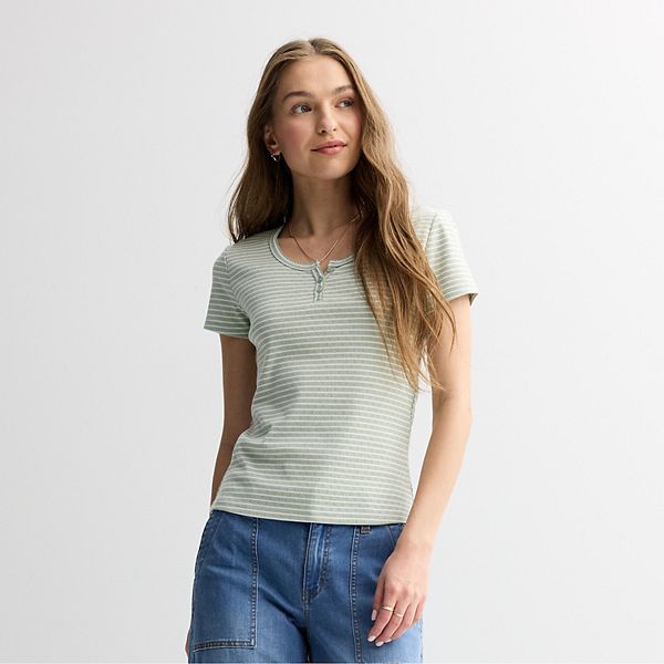 

Футболка с коротким рукавом Henley для подростков Pink Republic, Sage White Stripe, Белый, Футболка с коротким рукавом Henley для подростков Pink Republic, Sage White Stripe