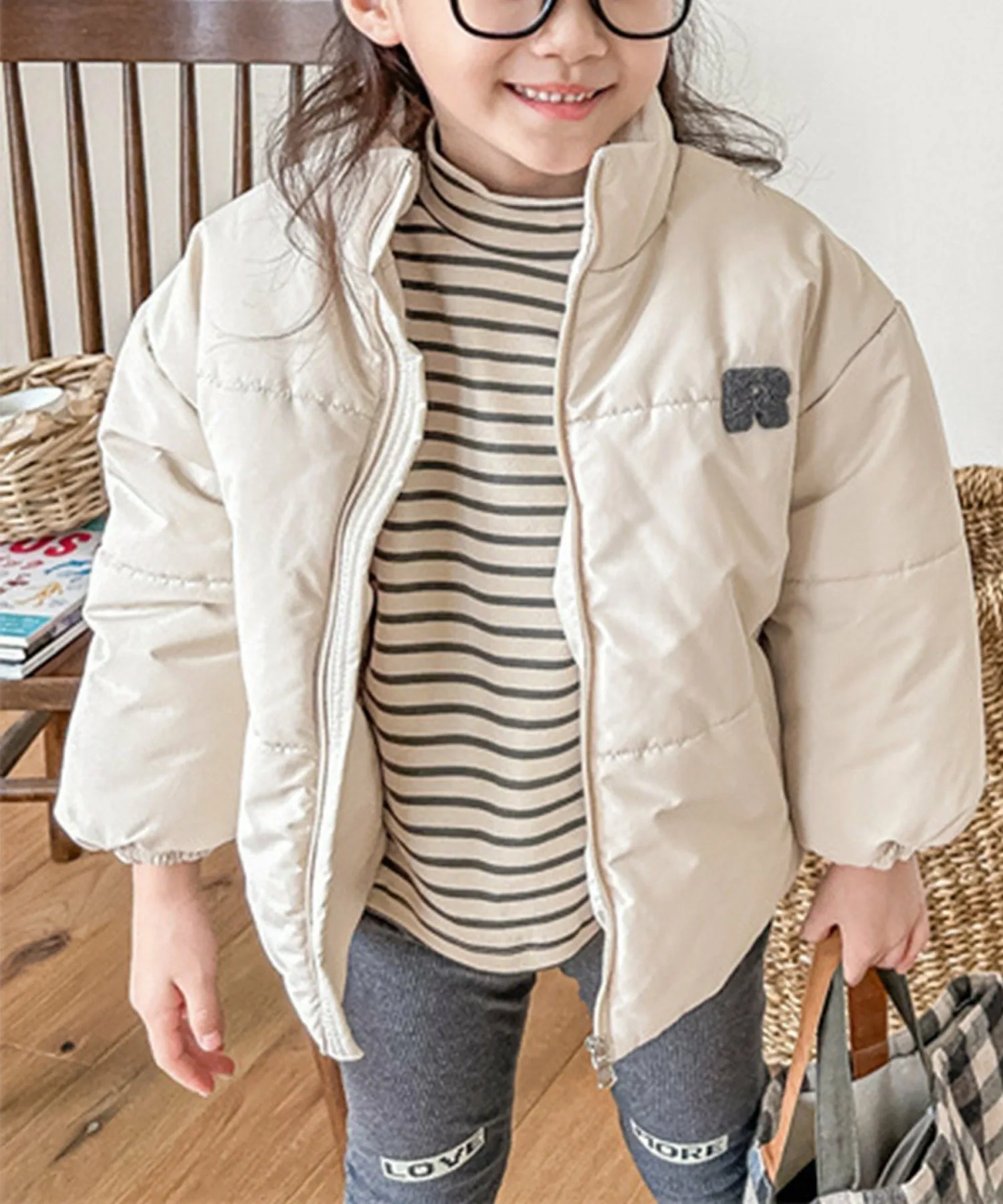 Стеганая куртка Aimoha Kids, off white