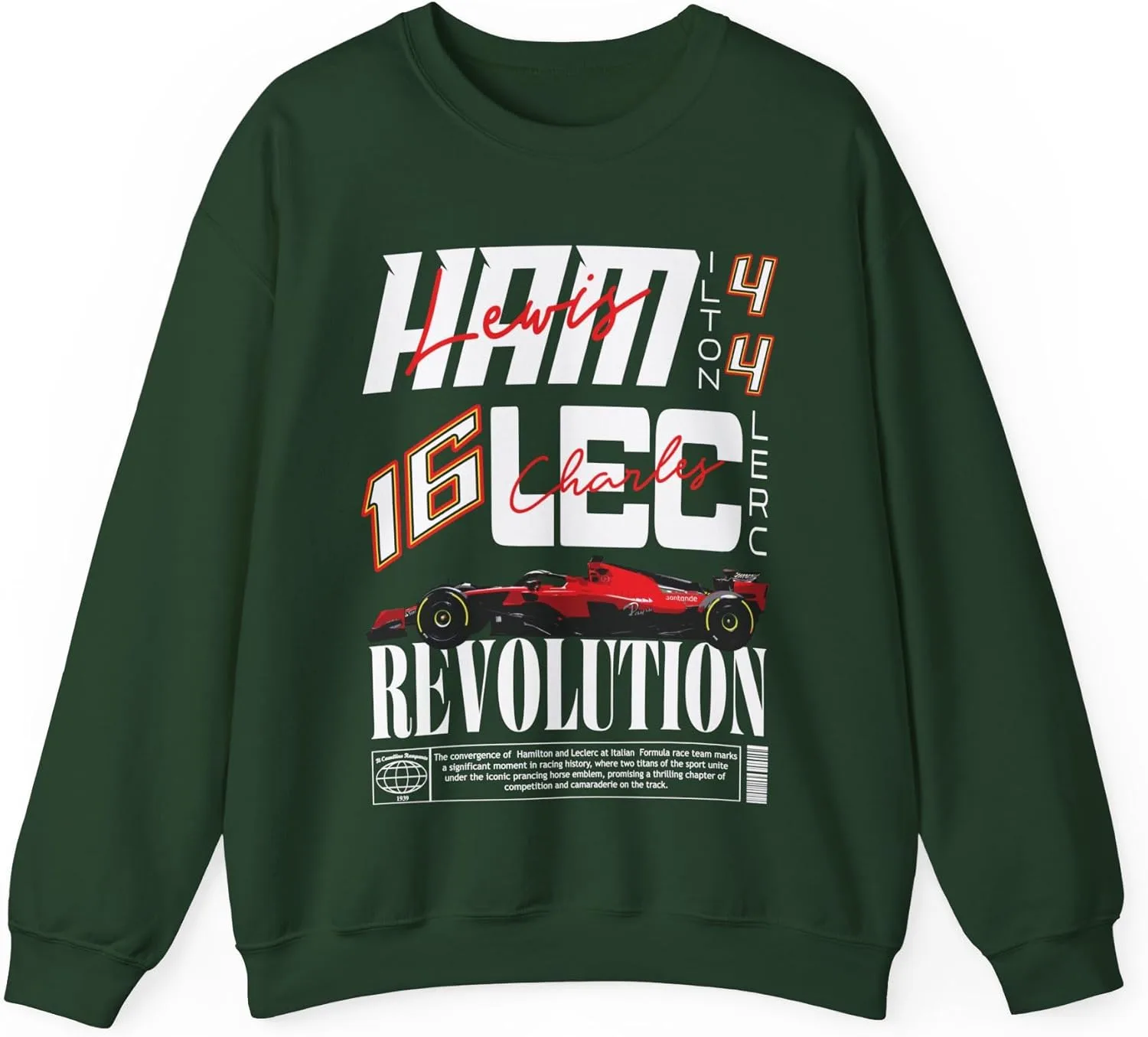 

Толстовка Hamilton Leclerc Inspired, Racing Driver Shirt